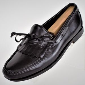 Men's Allen Edmonds Black Leather Kilt Loafers 9 D